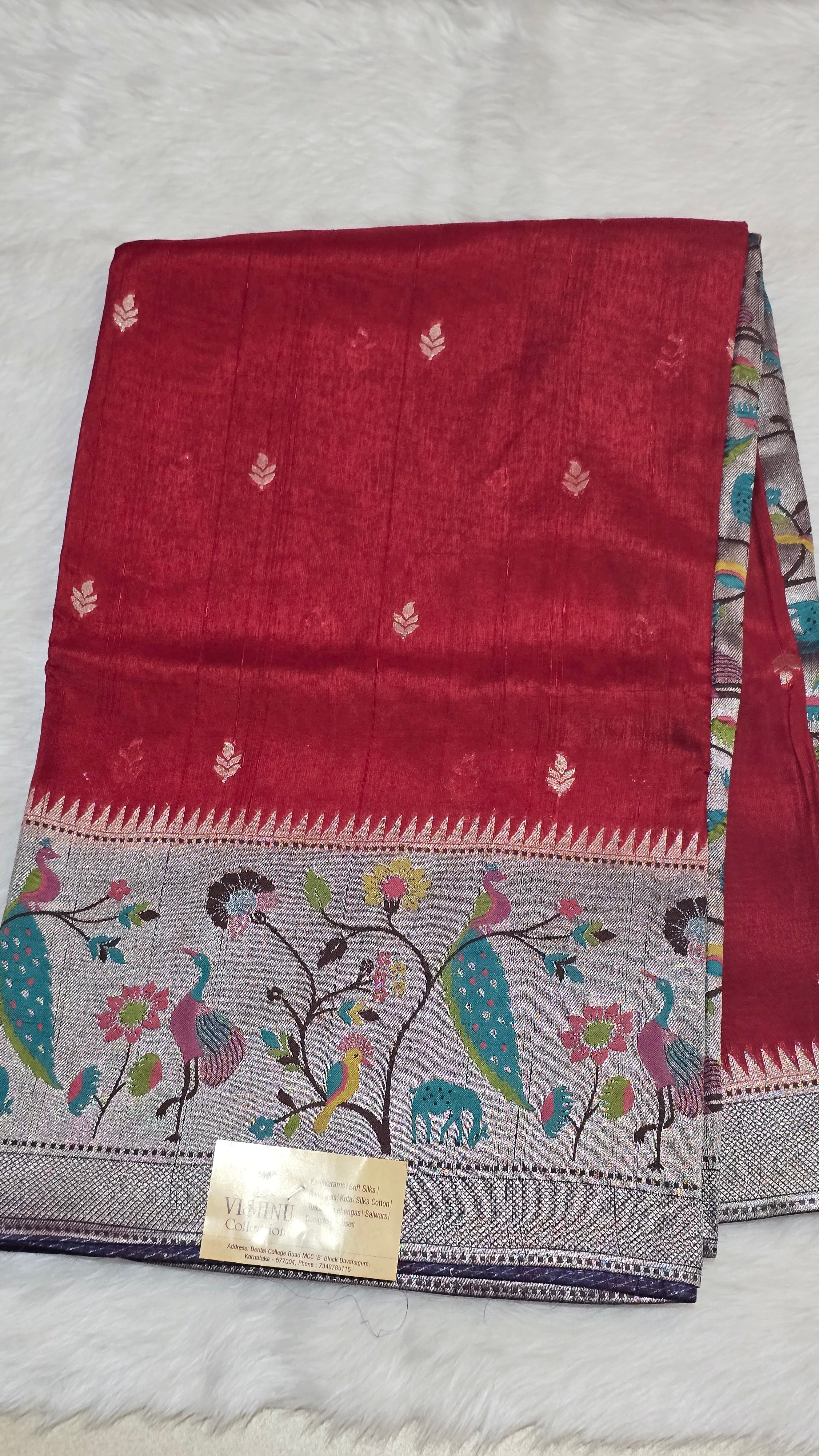 Jutte Tusser Silk with Paithani Boarder - 7108