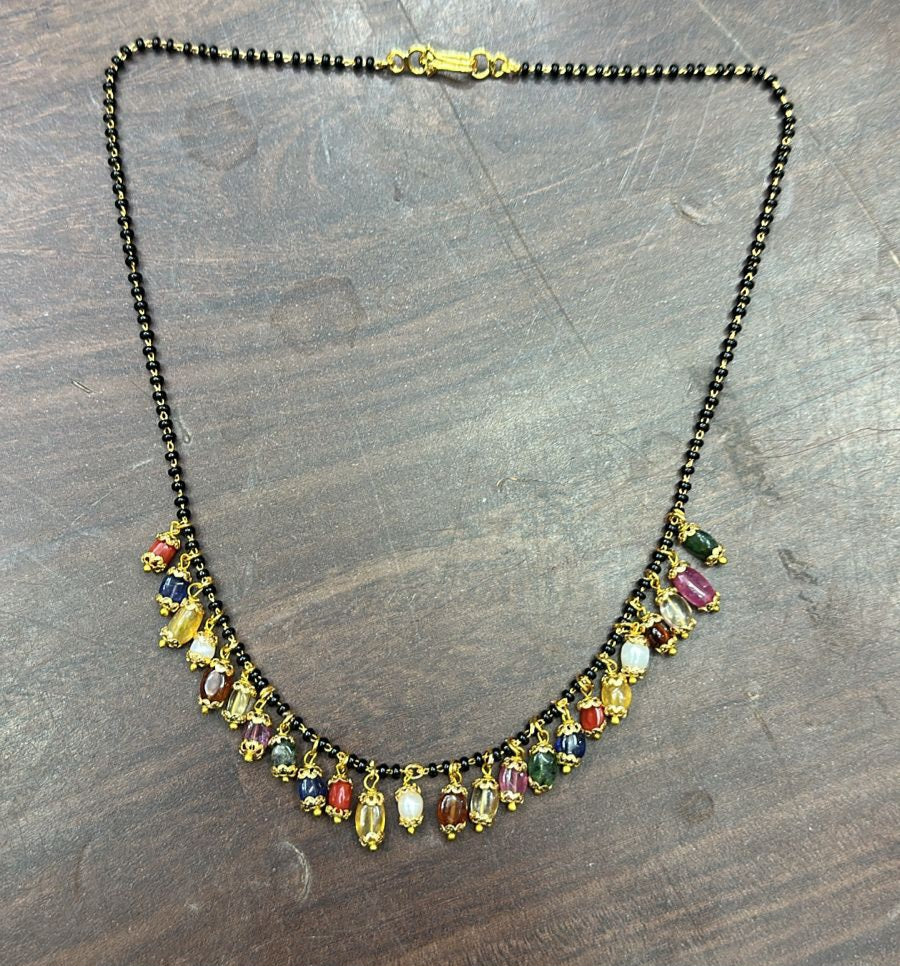 Black Diamonds with Navaratan Beads - SV3113