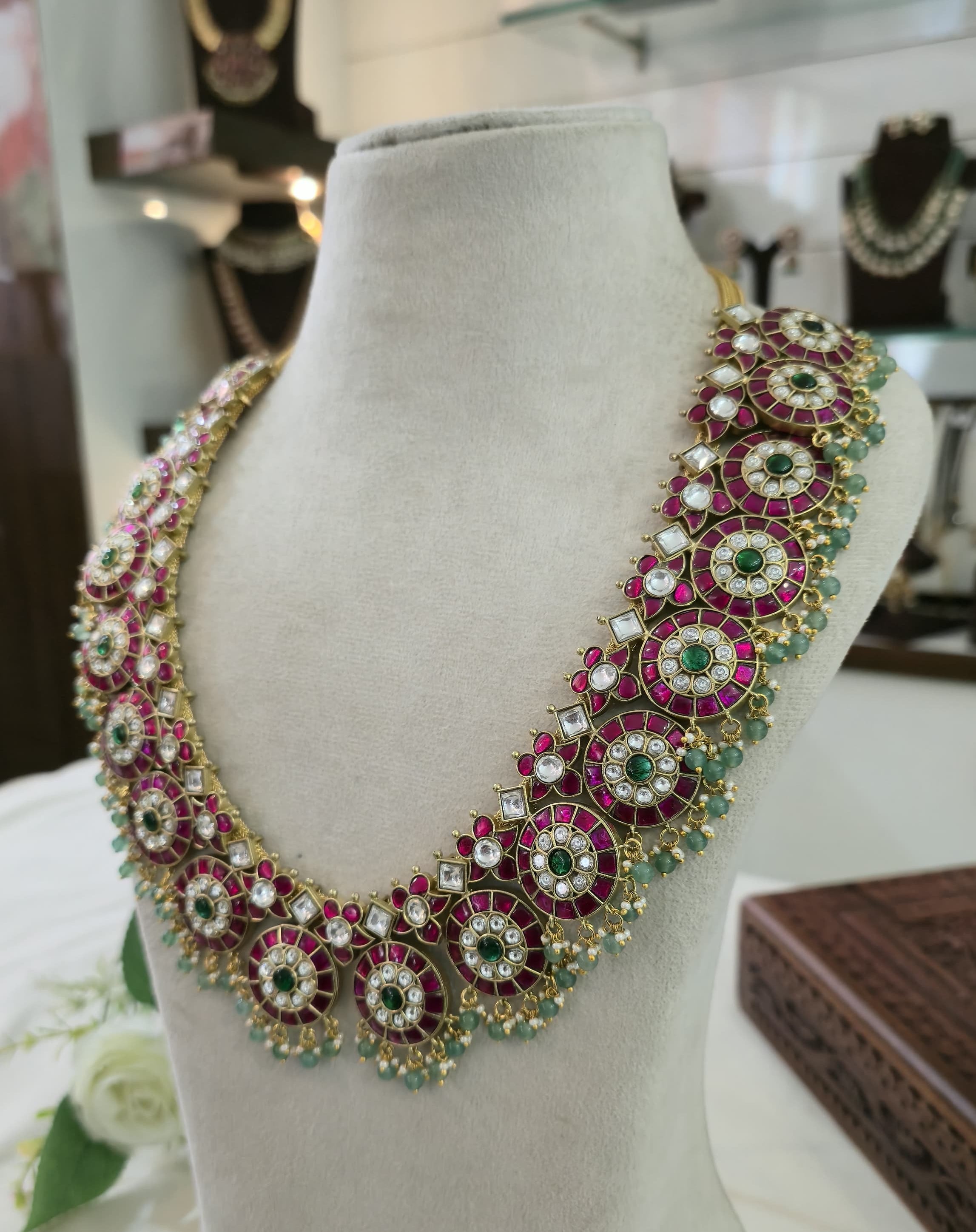 Gold Look Jadau Kudan Bottumala Necklace - SV3147