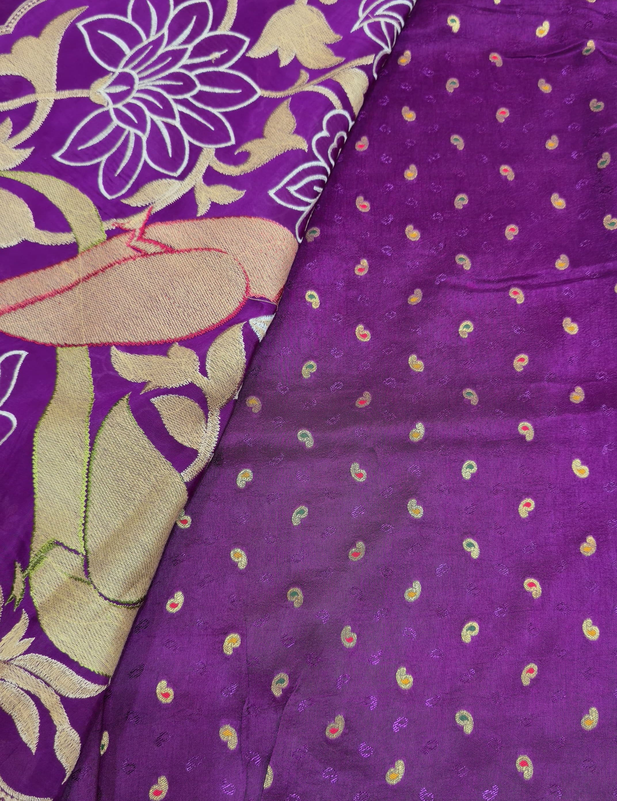 Soft Tissur Silk Saree With Embrodery Work - 7120
