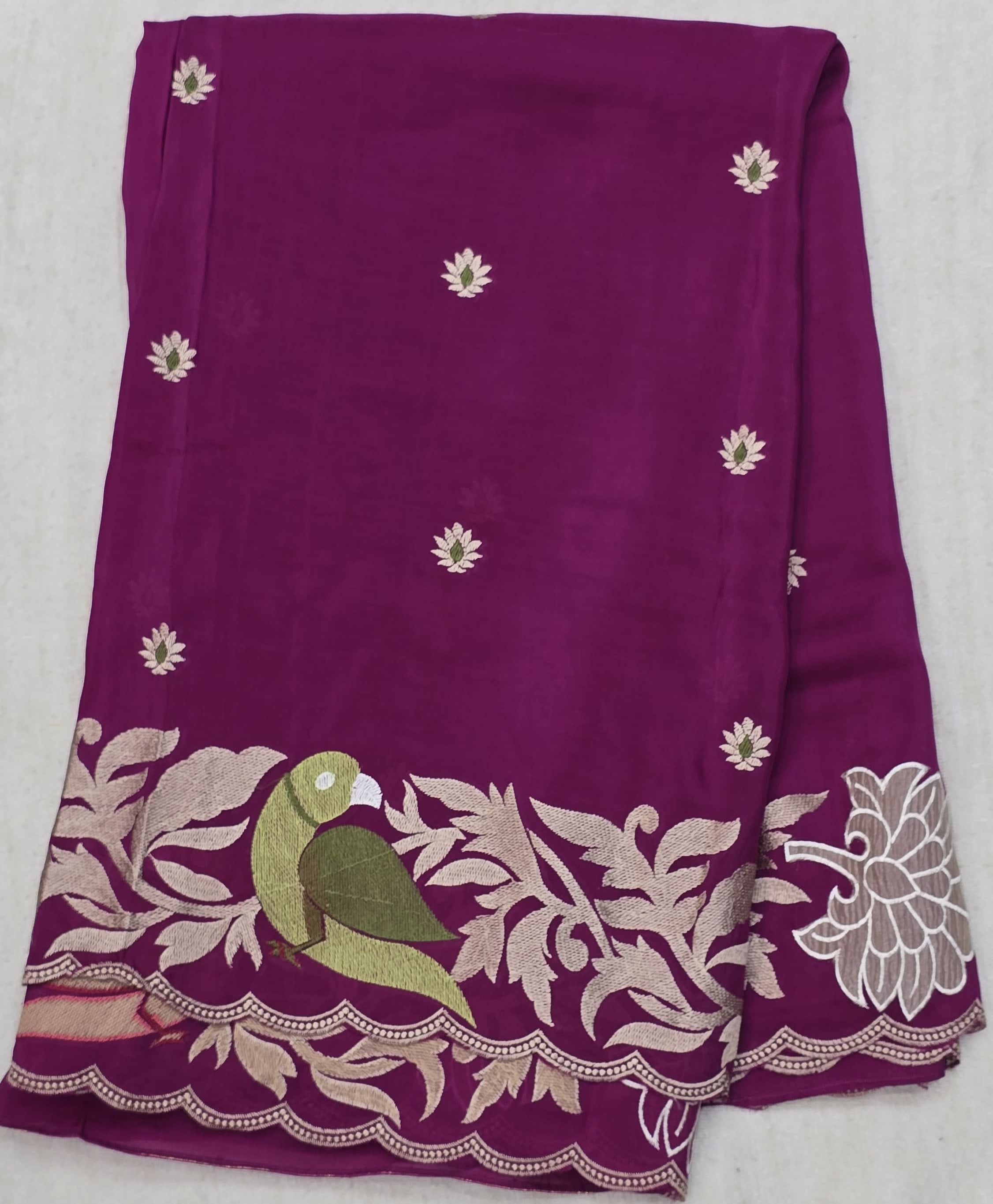 Soft Tissur Silk Saree With Embrodery Work - 7120