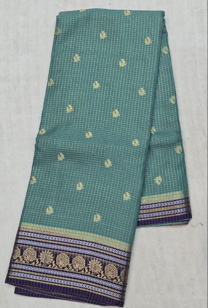 Vintage Checks Sarees - 3189