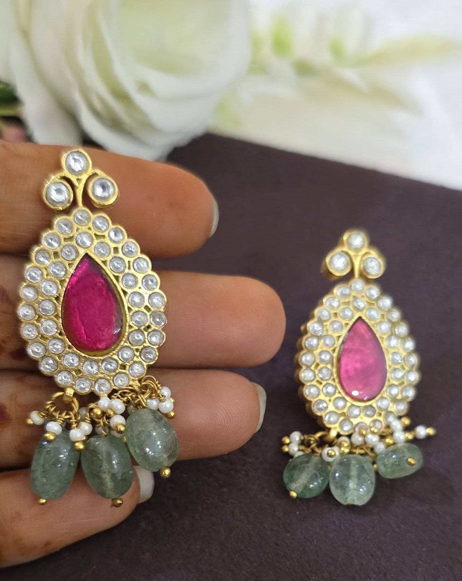 Jadu Kundan Earings - SV3184