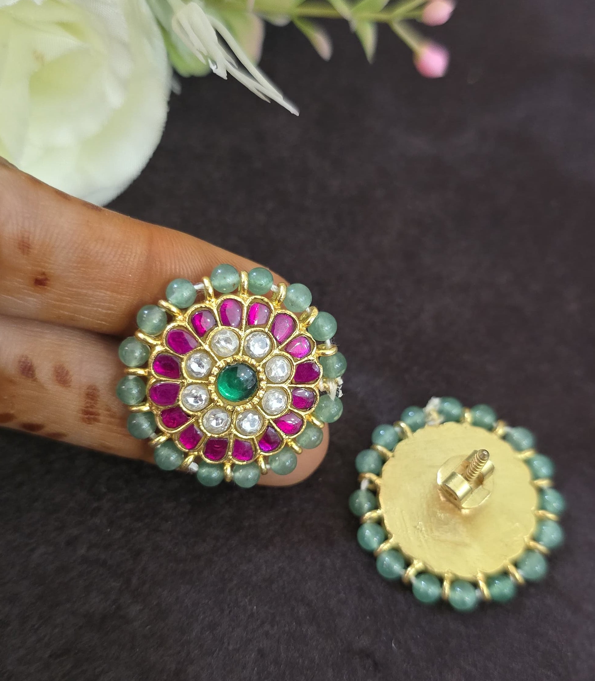 Jadu Kundan Earings - SV3189