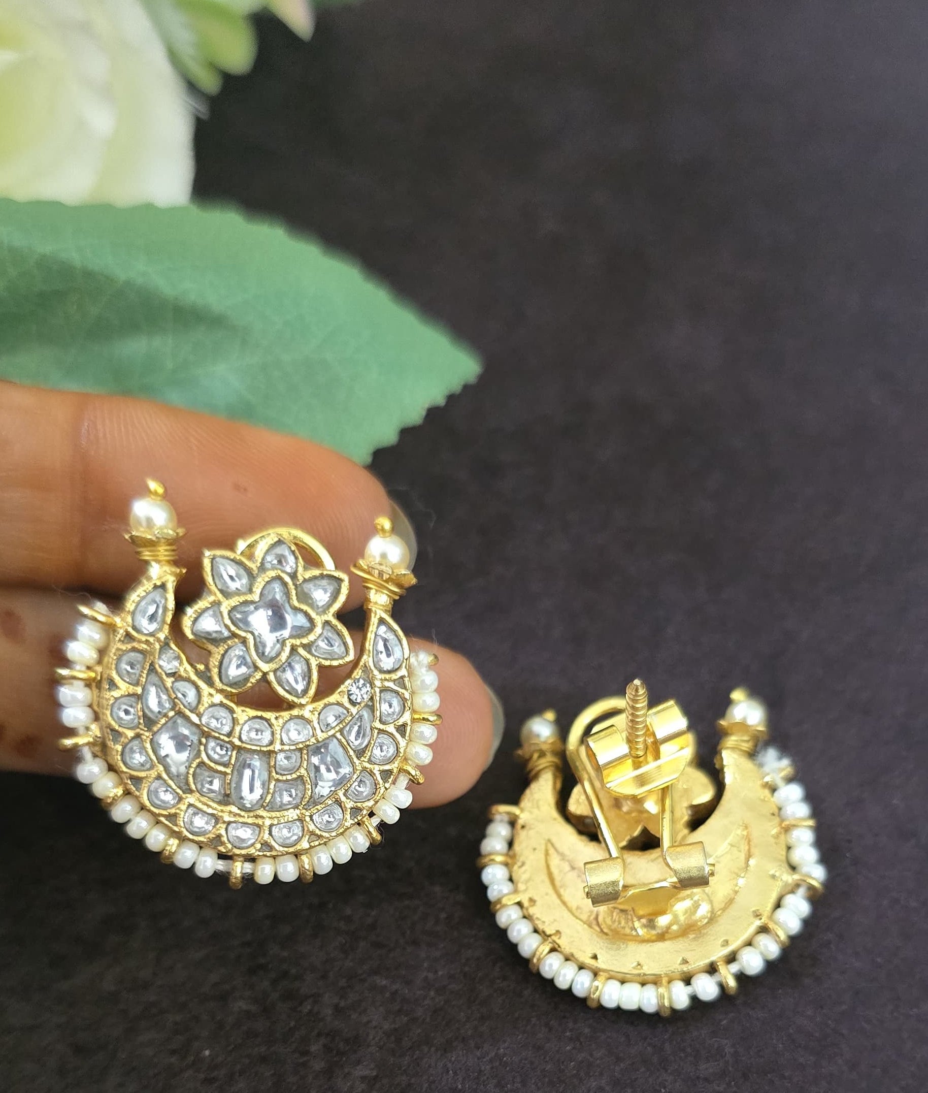 Jadu Kundan Earings - SV3193