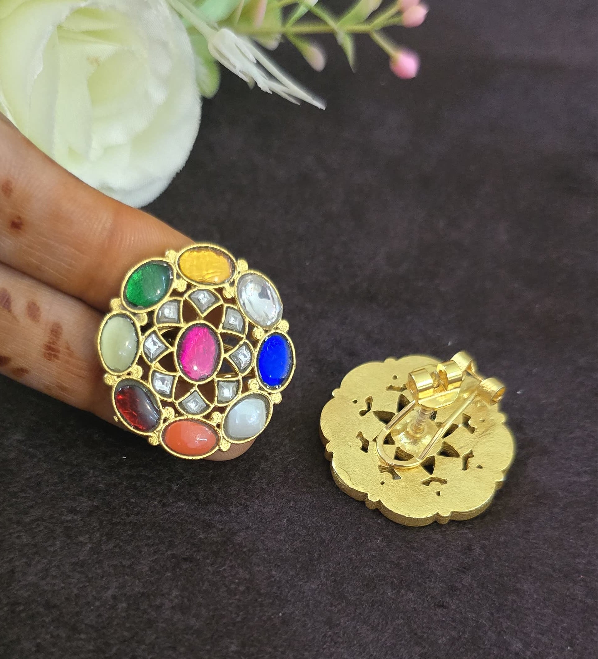 Jadu Kundan Earings - SV3197